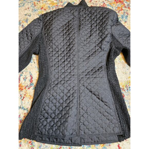 Vintage 90's Yoshiki Hishinuma Black Quilted Crinkle Peplum Jacket Size 2 - Picture 8 of 10